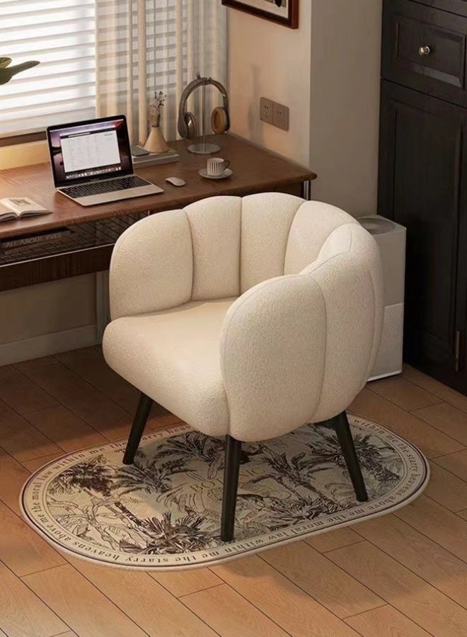 Kutis Makeup Chair Sofa Chair Arm chair For Bedroom Living Dining White Plush Wood 75x60x72 cm - Image 1