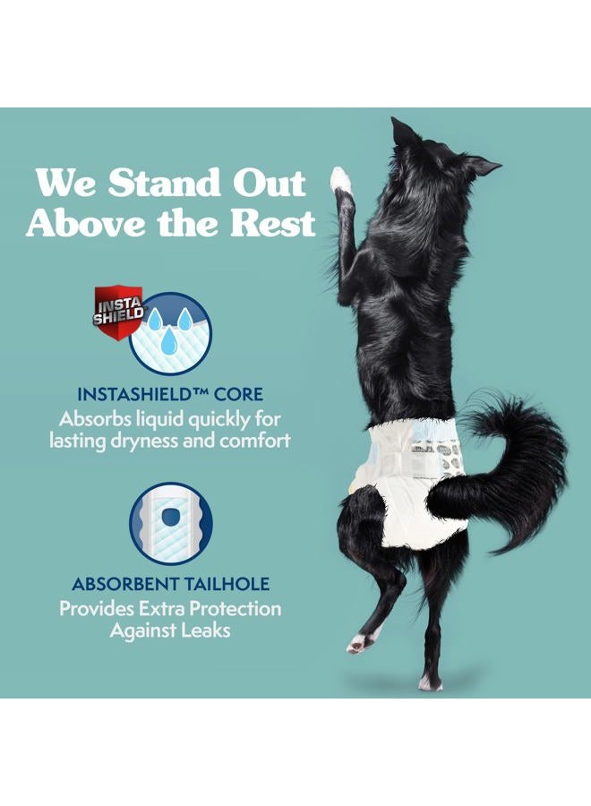 Simple Solution Disposable Dog Diapers for Female Dogs, True Fit, Absorbent, Leak Proof with Wetness Indicator, Puppy & Doggie Period Pad and Pee Diaper, For Medium Pets, 15-23 Inch Waist, 30 Count - Image 2