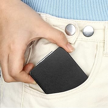 YTZJ Direct YTZJ Direct Premium Compact Makeup Mirror for Men Women and Girls Black Portable Travel Vanity Mirrors for Pocket Wallet Purse Handbag Foldable 2Sided Magnifying Cosmetic Mirror  - Image 4
