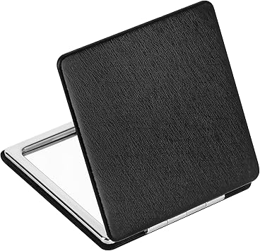 YTZJ Direct YTZJ Direct Premium Compact Makeup Mirror for Men Women and Girls Black Portable Travel Vanity Mirrors for Pocket Wallet Purse Handbag Foldable 2Sided Magnifying Cosmetic Mirror  - Image 1