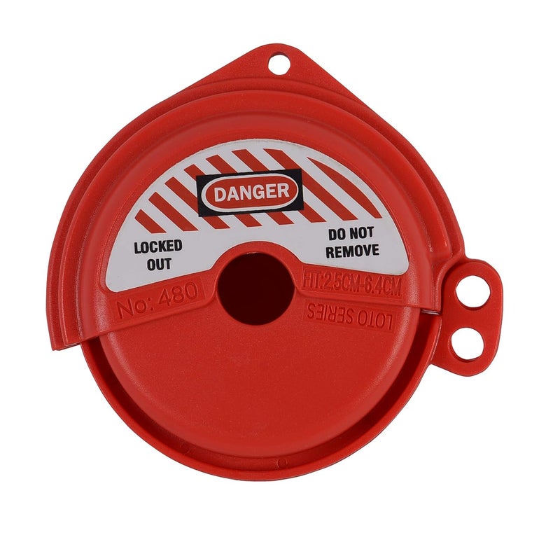 Induschoice TF-480 Rotating Gate Valve Lockout (1''-3'' Valve Handle Diameters, Red, ABS Material) - Image 1