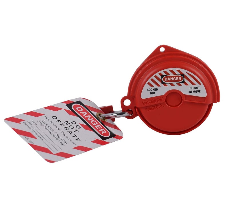 Induschoice TF-480 Rotating Gate Valve Lockout (1''-3'' Valve Handle Diameters, Red, ABS Material) - Image 4