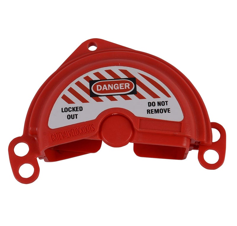 Induschoice TF-480 Rotating Gate Valve Lockout (1''-3'' Valve Handle Diameters, Red, ABS Material) - Image 3