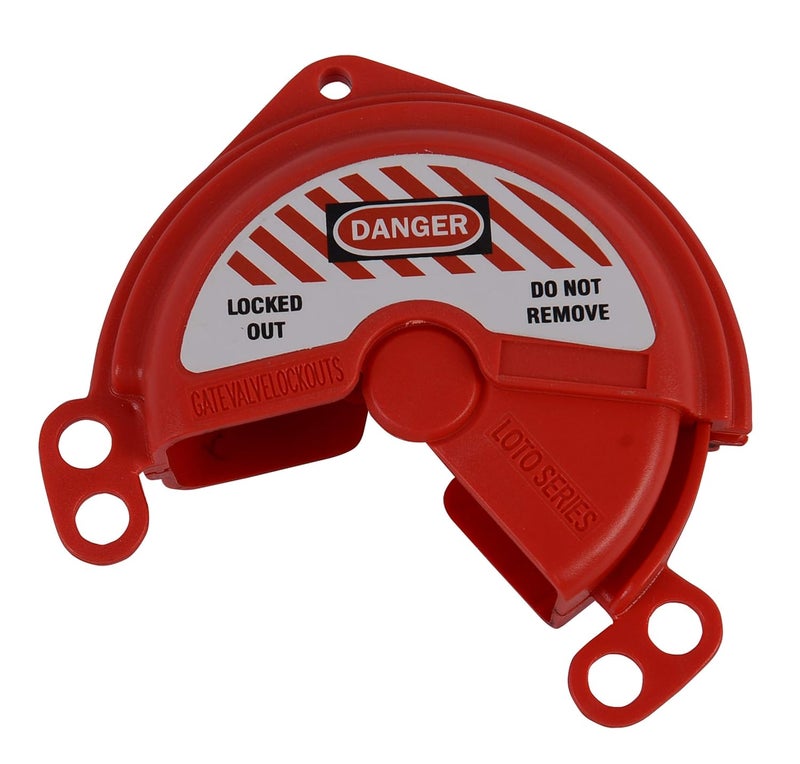 Induschoice TF-480 Rotating Gate Valve Lockout (1''-3'' Valve Handle Diameters, Red, ABS Material) - Image 2