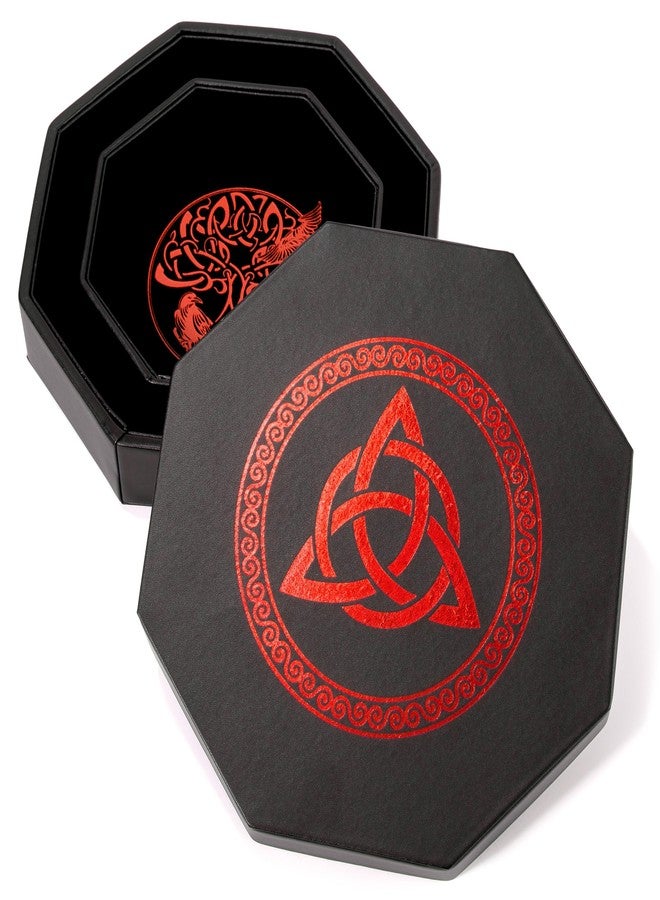 Soar Forge DND Dice Tray - Premium 9 Inch Tray Dungeons and Dragons - Exquisitely Detailed Red World Tree & Triquetra Design - Perfect Rolling & Box Storage to Protect Your Dice for D&D and RPG - Image 4