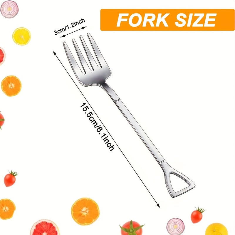 12 Pack Stainless Steel Fruit Cake Dessert Forks 6.1 Inch Creative Cutlery Dishwasher Safe for Home Restaurant Hotel Party Gift Coffee Bar Halloween Day of The Dead Christmas - Image 3