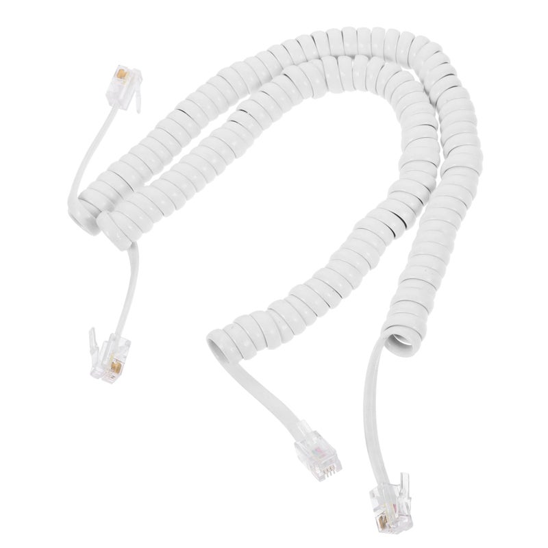 2 Pack Coiled Telephone Cable 10 Feet Long Stable Signal Transmission - Image 2