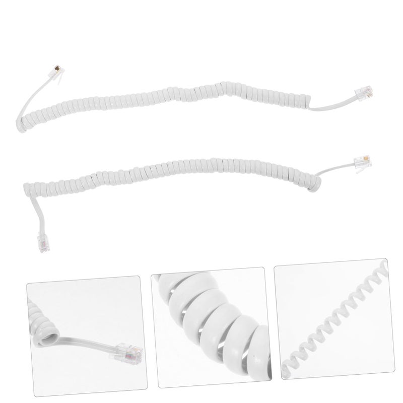 2 Pack Coiled Telephone Cable 10 Feet Long Stable Signal Transmission - Image 5