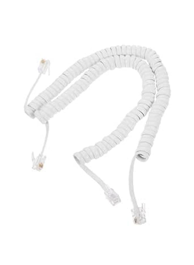 2 Pack Coiled Telephone Cable 10 Feet Long Stable Signal Transmission - Image 1