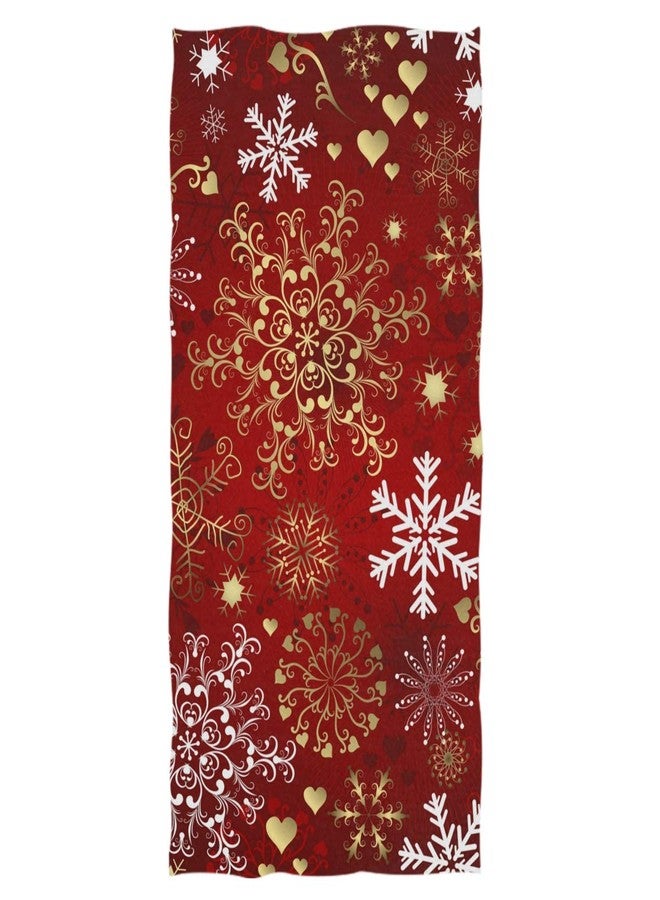 Pfrewn Christmas Red Gold Snowflake Hand Towels 16x30 in Retro Glitter Bathroom Towel Ultra Soft Highly Absorbent Kitchen Dish Towel Merry Christmas X-mas Winter Bathroom Decor Gifts - Image 1