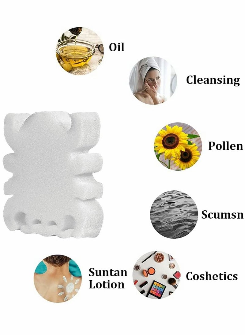 Y&D Oil Absorbing Scum Sponge for Hot Tub Spa Swimming Pool Reusable Absorbs Slime Grime and 16 Pcs (White Spider) - Image 2