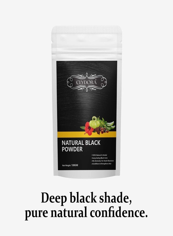 CLYDORA Natural Black Hair Color Powder for Men & Women | 100% Herbal Hair Dye | Long-Lasting Black Color | Chemical-Free | Conditions & Strengthens Hair - 100GM - Image 3