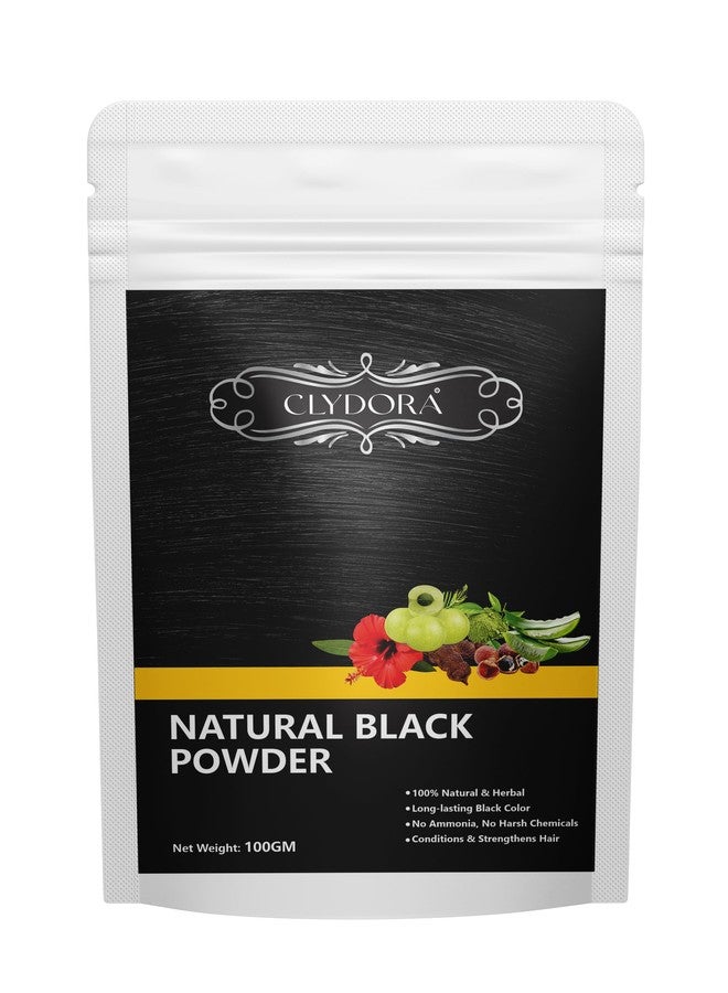 CLYDORA Natural Black Hair Color Powder for Men & Women | 100% Herbal Hair Dye | Long-Lasting Black Color | Chemical-Free | Conditions & Strengthens Hair - 100GM - Image 1