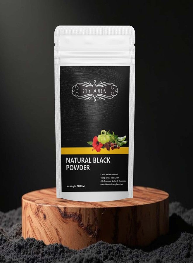 CLYDORA Natural Black Hair Color Powder for Men & Women | 100% Herbal Hair Dye | Long-Lasting Black Color | Chemical-Free | Conditions & Strengthens Hair - 100GM - Image 2