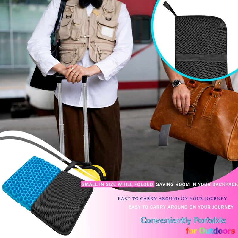 masteymoh Market multi-use trusted quality Foldable Seat Cushion 15x11.5x1.15-Inches, Portable Gel Seat Cushion for Pressure Relief, Small Sitting Pillow for Travel, Tiny, Compact & Foldable for Easier Storage Cross product combo compatible - Image 4