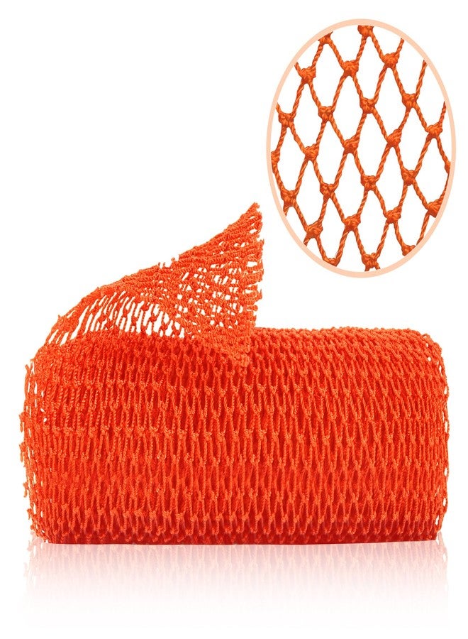 ZOCY African Net Sponge, Authentic Exfoliating Body Scrubber for Bath and Shower, Multiple Textures with Gentle Deep Exfoliating and Rich Lather for All Skins (Orange) - Image 1