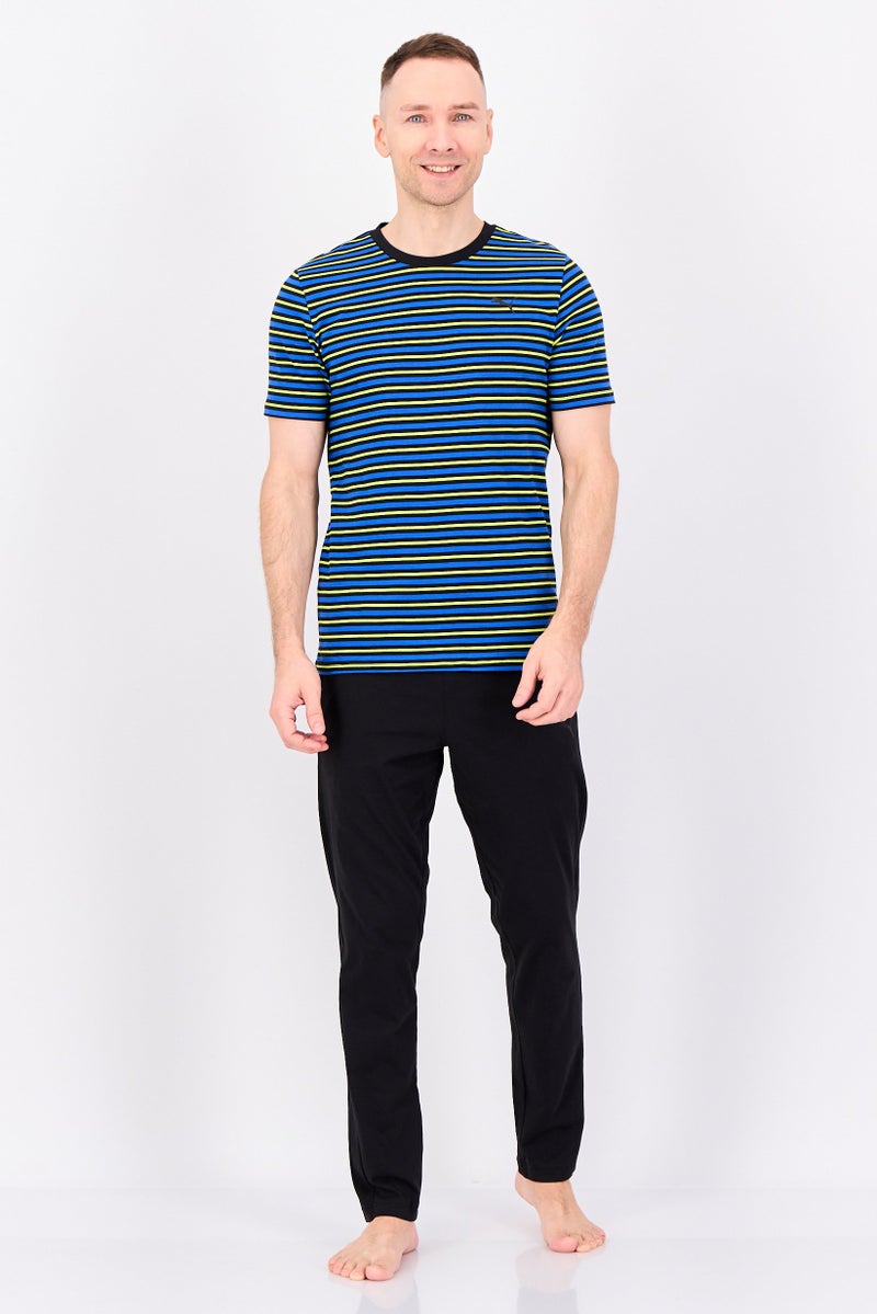 PUMA Men 2 Pieces Brand Logo Top And Bottom Pyjama Set, Multicolor - Image 1