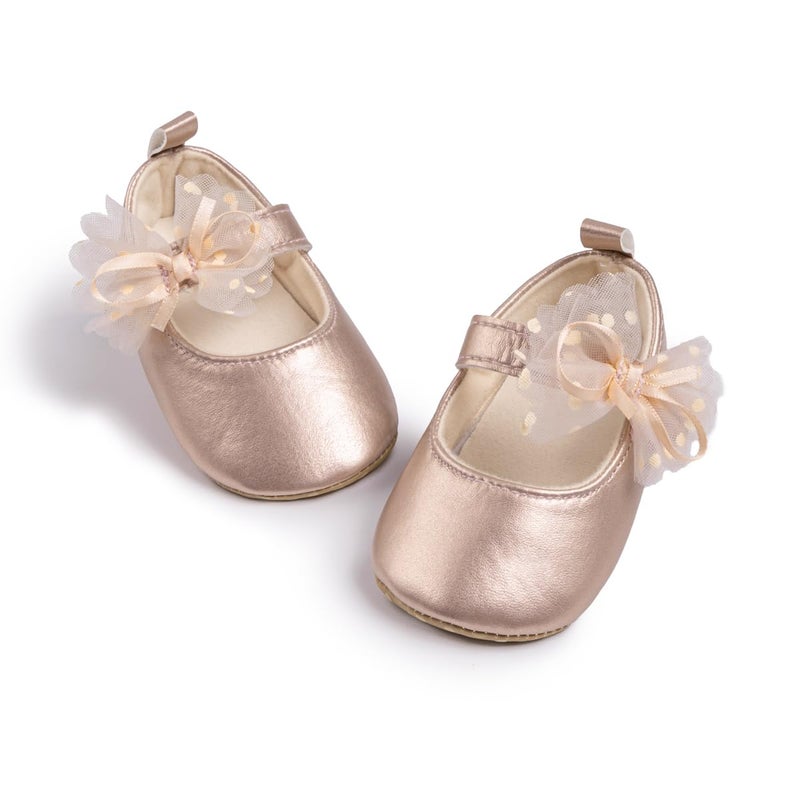 Meckior Infant Baby Girls Soft Sole Bowknot Princess Wedding Dress Mary Jane Flats Prewalker Newborn Light Baby Sneaker Shoes - Image 1
