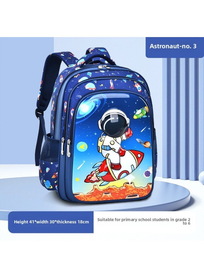 3D Three-dimensional Schoolbag High-gloss Lightweight Astronaut Breathable Children's 16-inch Backpack Primary School Student Schoolbag For Men And Women Foreign Trade-color:Rocket Astronaut ( 16inch ) - Image 1