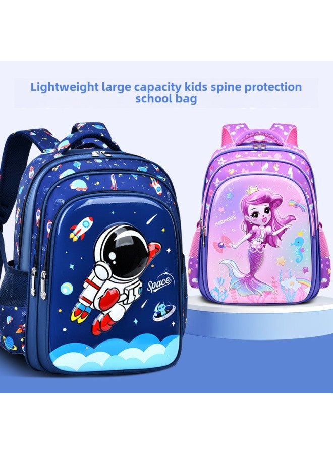 3D Three-dimensional Schoolbag High-gloss Lightweight Astronaut Breathable Children's 16-inch Backpack Primary School Student Schoolbag For Men And Women Foreign Trade-color:Rocket Astronaut ( 16inch ) - Image 2