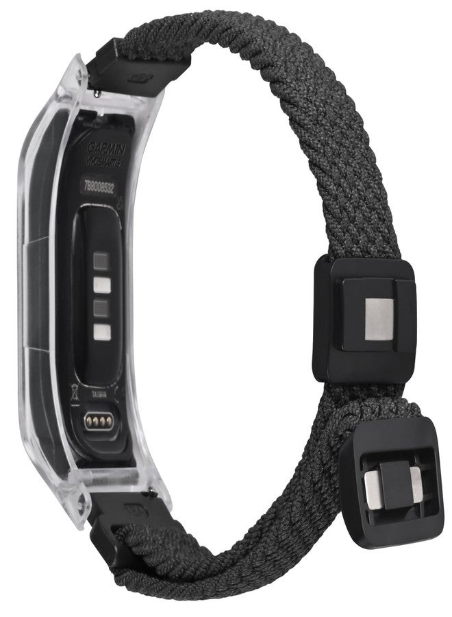 C2D JOY Braided Nylon band Compatible with Garmin vivosmart 5 Activity Tracker Replacement Watchband with Case-Black - Image 1