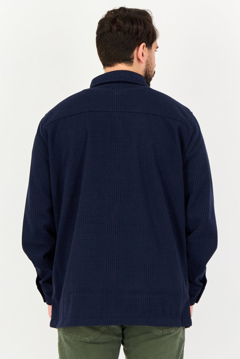 Celio Men Checkered Jacket Shirt, Navy - Image 3