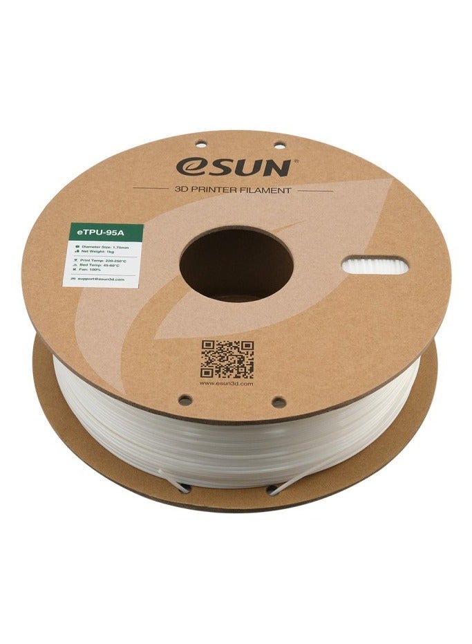 eSUN eTPU- 95A Flexible 3D Print Filament, White,1 kg - Image 2