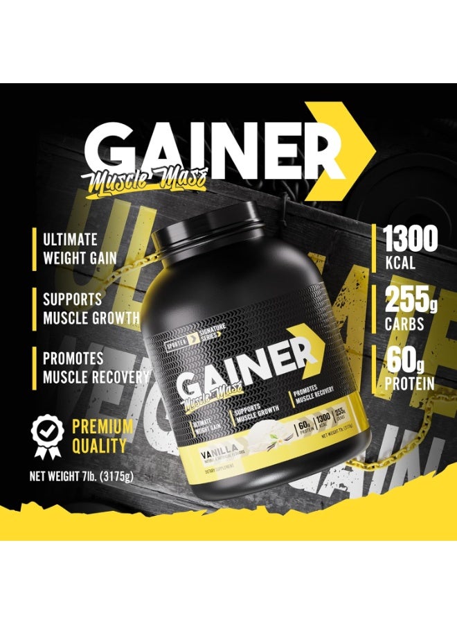 SPORTER Mass Gainer - High-Calorie Muscle Builder with Creatine, BCAA & MCT Oil - 7lb Vanilla for Weight Gain, Muscle Recovery & Strength (1300 Calories/Serving) - Image 2