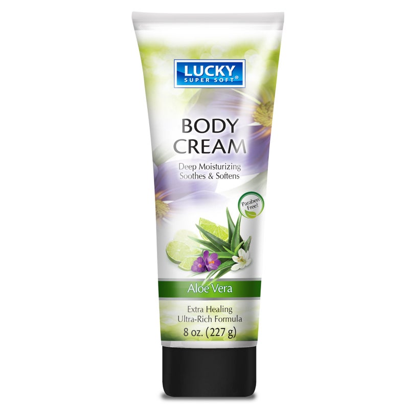 Lucky Super Soft Body Cream, Aloe Vera, 8 Ounce - Image 1