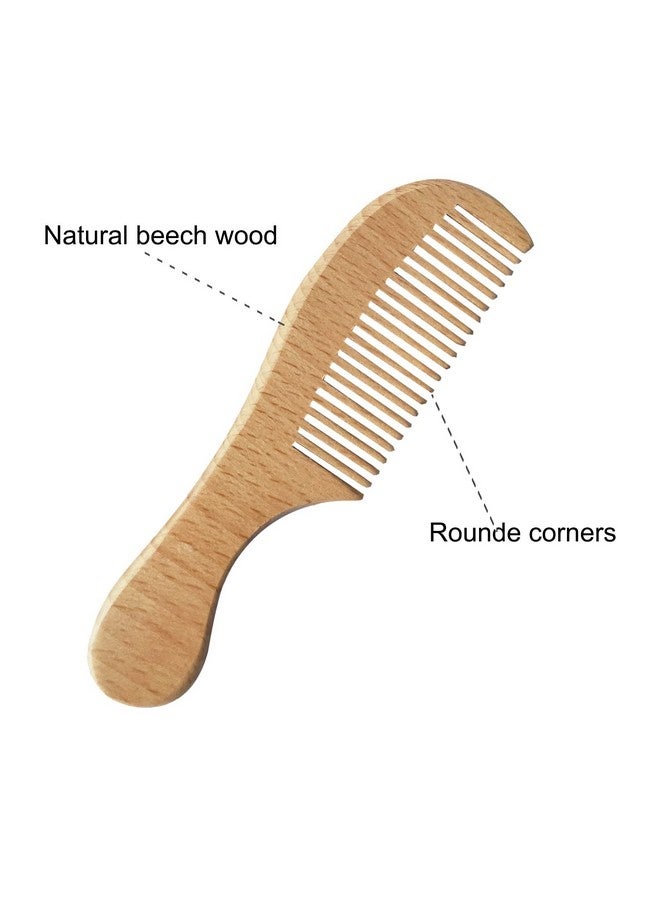 Molylove Baby Hair Brush with Wooden Handle and Comb Set for Newborns & Toddlers | Natural Soft Goat Bristles l Wood comb l Yellow Silicone Brush| Ideal for Cradle Cap (3PCS) - Image 2