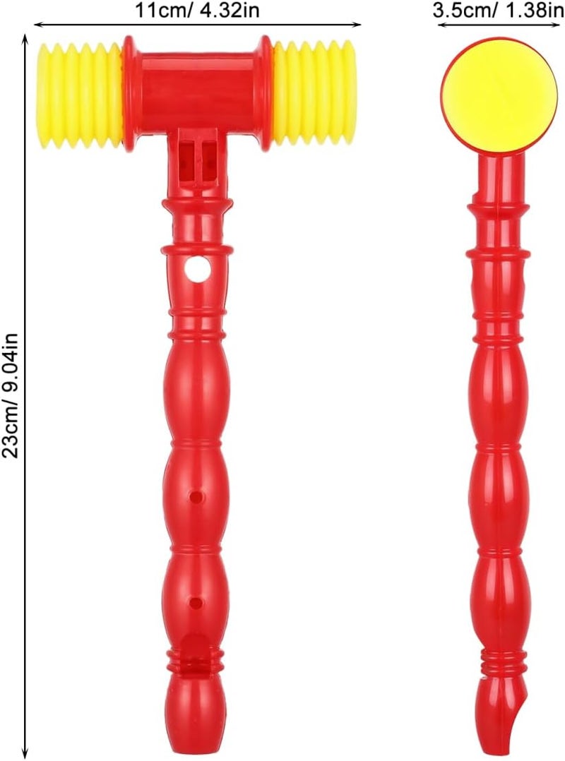 NUOBESTY 8pcs Hammer Pounding Toys, Plastic Squeaky Hammer Toy Musical Pounding Toy Beating Gavel Mallet Toys Educational Toys Random Color - Image 2