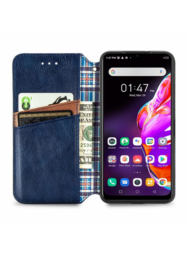 The Bros Phone Case For Infinix Hot 10T Cubic Grid Pressed Horizontal Flip Magnetic PU Leather Phone Case with Holder & Card Slots & Wallet  - Image 3