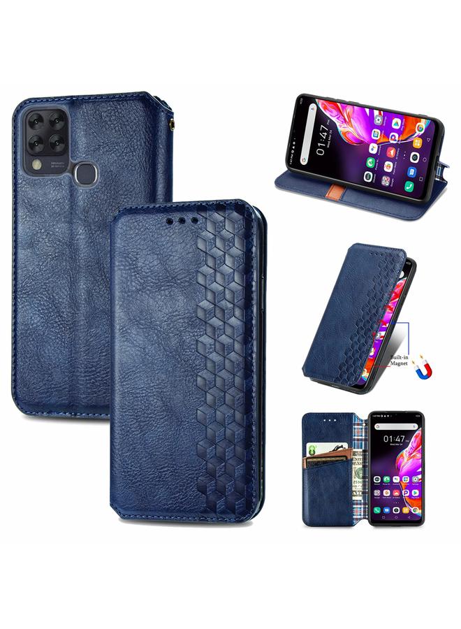 The Bros Phone Case For Infinix Hot 10T Cubic Grid Pressed Horizontal Flip Magnetic PU Leather Phone Case with Holder & Card Slots & Wallet  - Image 1