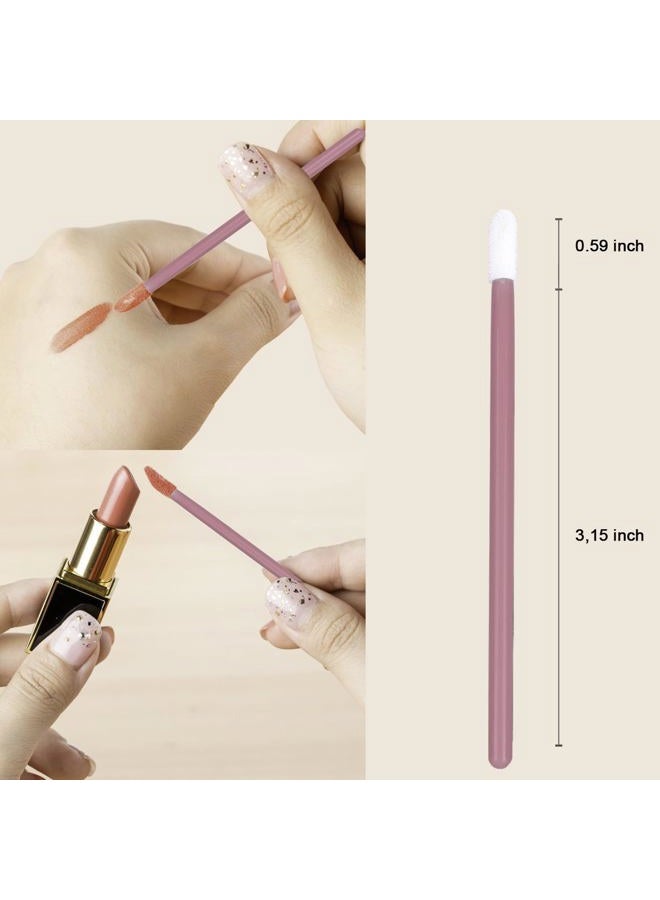 ELESDA 100PCS Lip Applicators Disposable, Lips Wands Lip Brush Applicator Lipstick Brush Lip Gloss Applicator Mascara Brush Makeup Tool, Pink - Image 5