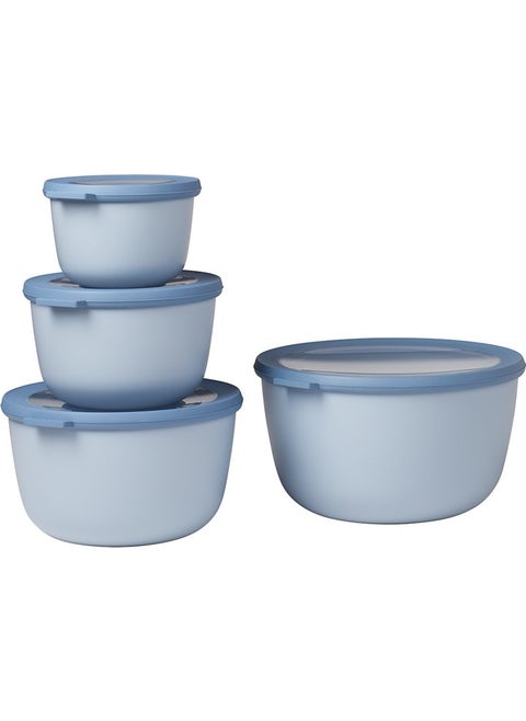 Set Cirqula Round 4 Storage Container Pcs Ml - Nordic blue