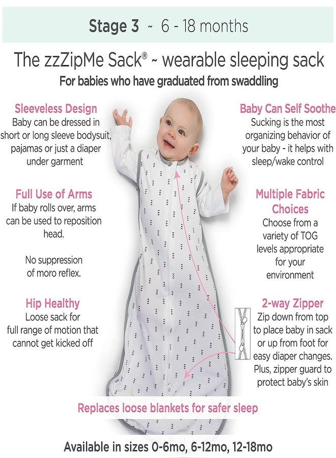 SwaddleDesigns Baby Sleep Sack 0-6 months, Cotton Knit Wearable Blanket with 2-way Zipper, Non-Weighted Sleeping Sack for Safer Sleep, Sterling Starshine, Small - Image 3