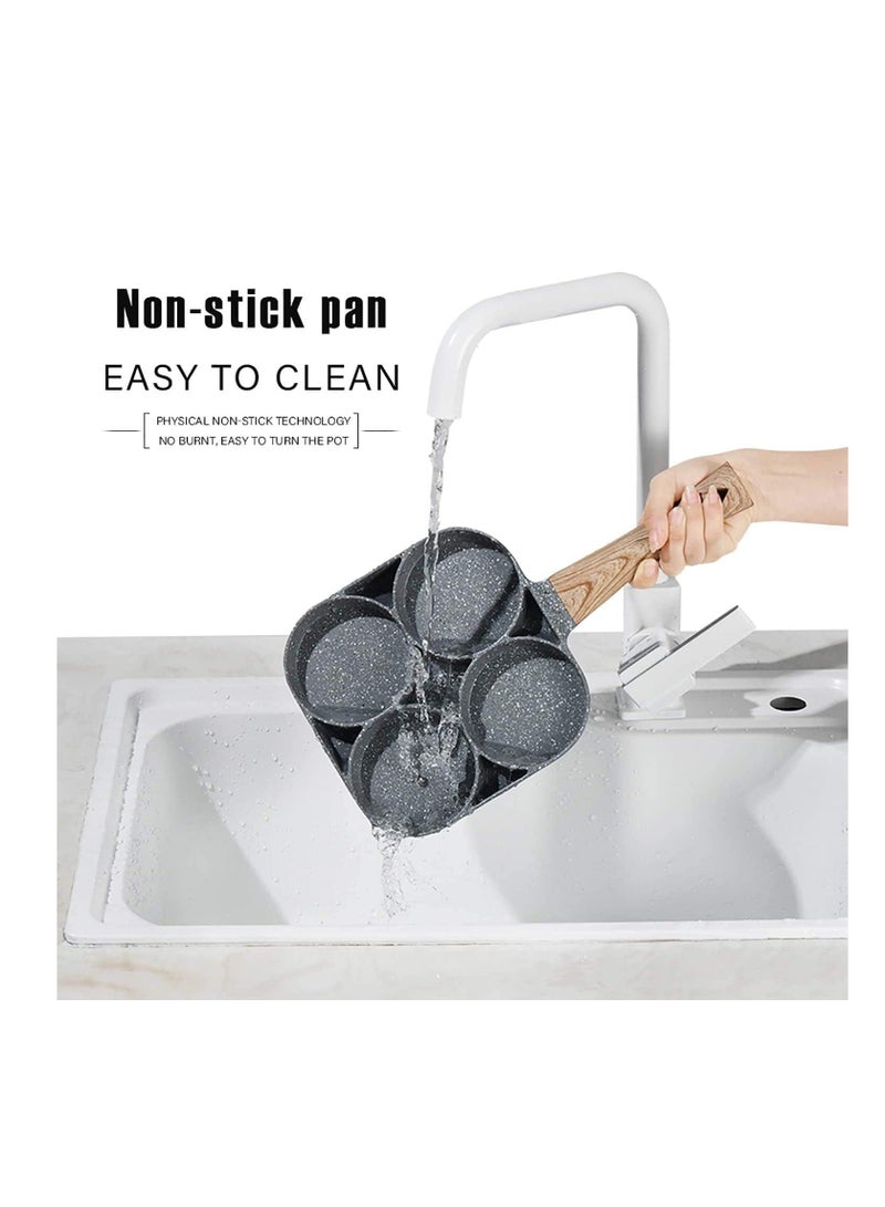 ELTRAZONE Non-Stick Frying Pan with 4 Hole Pancake Pan Fried Egg Burger Pan - Image 4