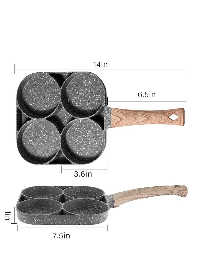 ELTRAZONE Non-Stick Frying Pan with 4 Hole Pancake Pan Fried Egg Burger Pan - Image 3