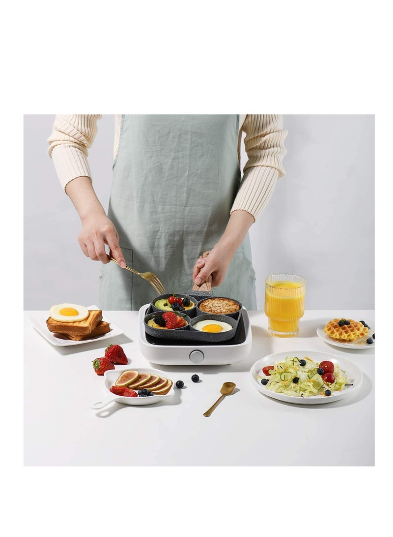 ELTRAZONE Non-Stick Frying Pan with 4 Hole Pancake Pan Fried Egg Burger Pan - Image 5