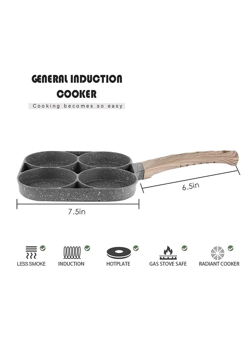 ELTRAZONE Non-Stick Frying Pan with 4 Hole Pancake Pan Fried Egg Burger Pan - Image 2