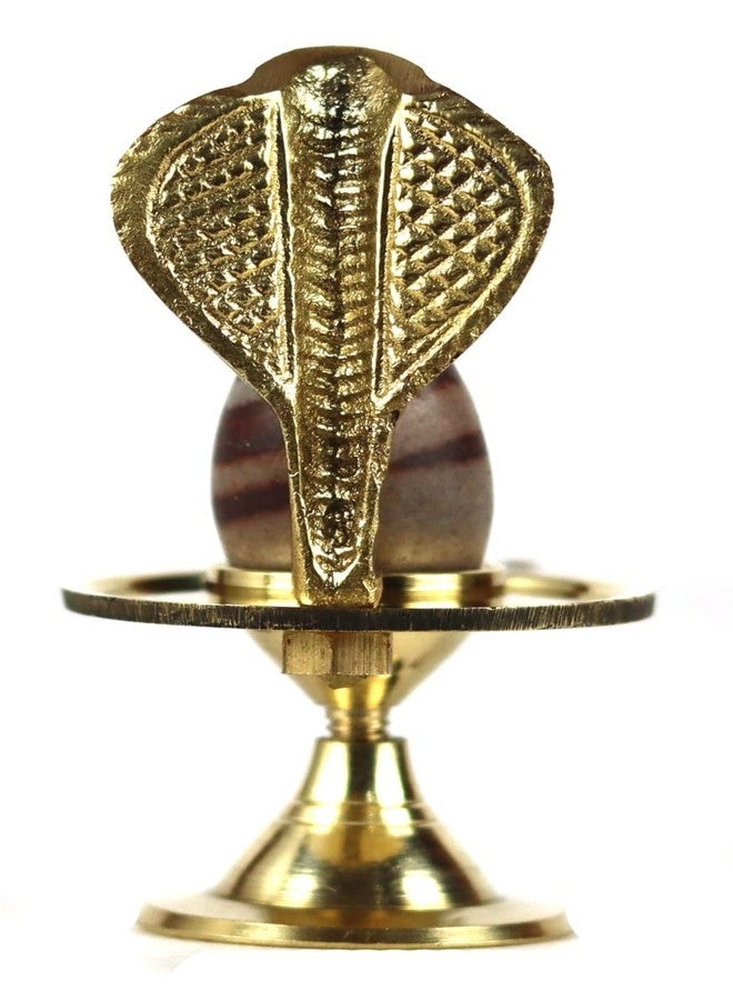 ASHIRWAD Narmadeshwar Shivling with Brass Jalheri (Yoni) Narmada River Banalinga Shiva Lingam Stone for Puja | AE000203-02 (2.75-inch) - Image 5