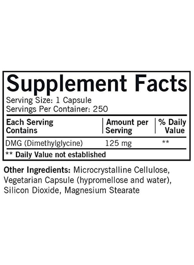 Kirkman – DMG (Dimethylglycine) 125 mg - Hypoallergenic - 250 Vegetarian Capsules - Image 2