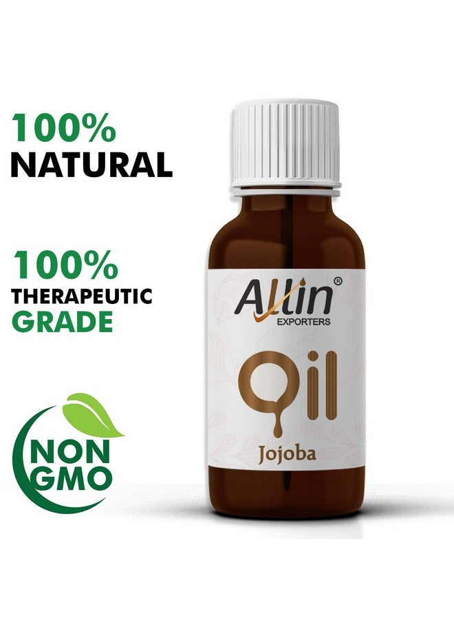 Allin Exporters Jojoba Oil 100% Natural & Pure Cold Pressed Base Carrier Oil For Hair Growth, Dry Skin Massage, Face, Lips, Cuticles, Wrinkles, Fine Lines & Stretch Marks (30 Ml)  - Image 4