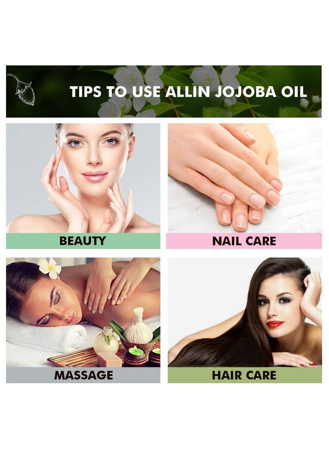 Allin Exporters Jojoba Oil 100% Natural & Pure Cold Pressed Base Carrier Oil For Hair Growth, Dry Skin Massage, Face, Lips, Cuticles, Wrinkles, Fine Lines & Stretch Marks (30 Ml)  - Image 2