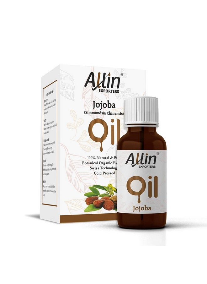 Allin Exporters Jojoba Oil 100% Natural & Pure Cold Pressed Base Carrier Oil For Hair Growth, Dry Skin Massage, Face, Lips, Cuticles, Wrinkles, Fine Lines & Stretch Marks (30 Ml)  - Image 1