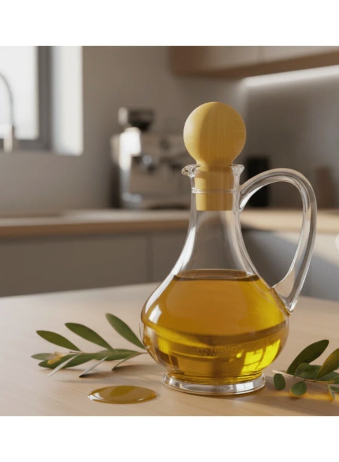 Shengya Premium Acrylic Cooking Oil Bottle with Natural Wooden Cap – Modern Leak-Resistant Dispenser, 170ml - Image 2