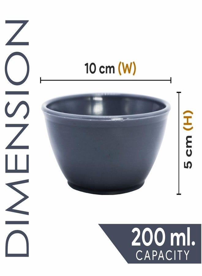 Simply Home Round Plain Katori Set, for use in Home/Office/Kitchen Set of 6 Pcs, 200 ml, Grey & Blue Color - Image 2