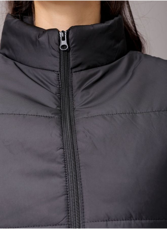 Freehand - Women Regular Fit Solid Quilted Jacket - Image 1