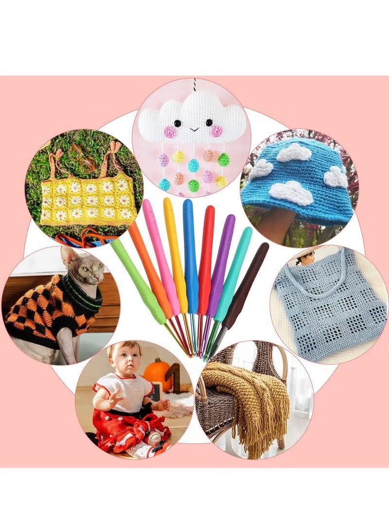 Arabest Beginners Adults/Kids Complete Crochet Set, Yarn Crochet Instruction Crochet Hook Storage Case Knitting & Crochet Supplies Ideal Crochet Gift, Crocheter Beginner (Flamingo) - Image 4