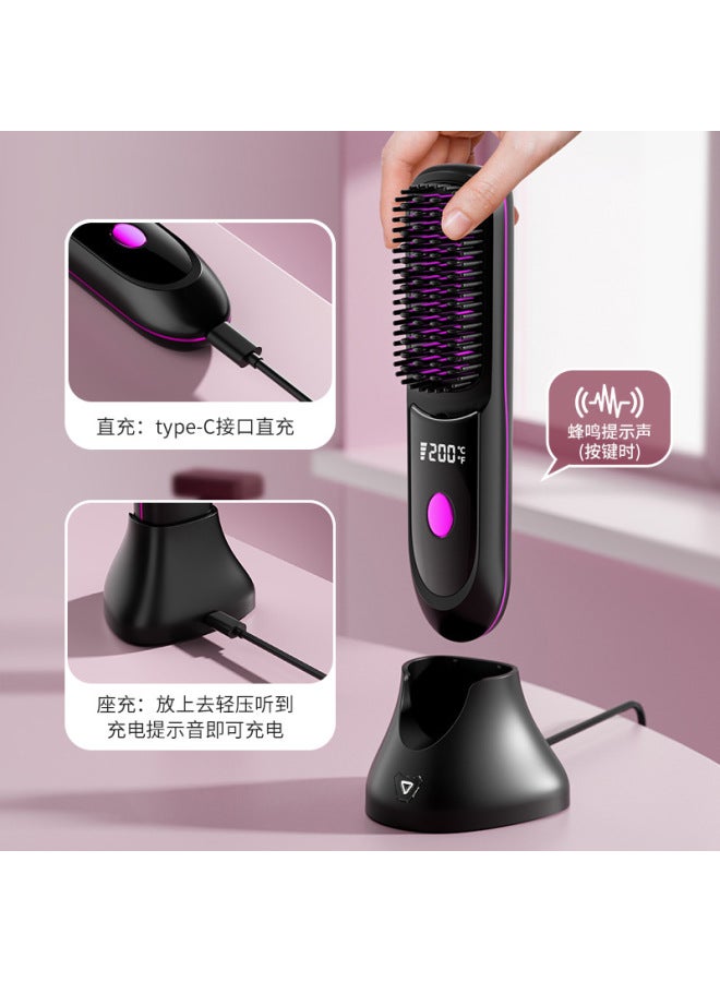 New Straight Hair Comb Negative Ion Wireless Straight Hair Comb Does Not Hurt Power Generation Comb Portable Curling Iron